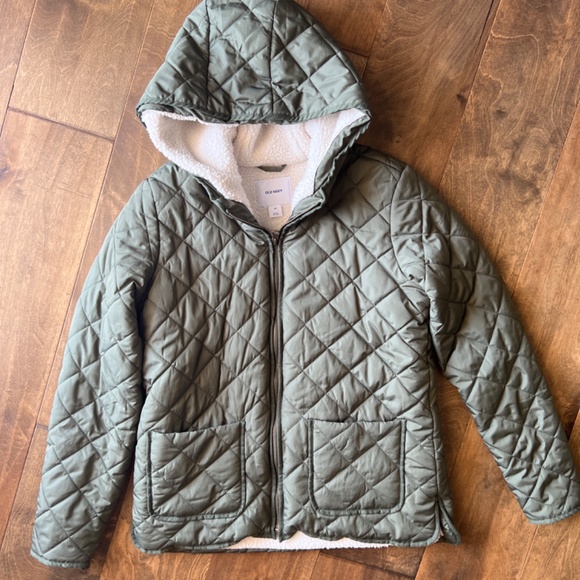 Quilted, Sherpa-Lined Coat w/Hood - Picture 2 of 7